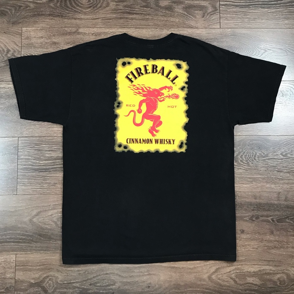 Fireball Cinnamon Whisky Red & Hot Taste Like Heaven, Burns Like Hell Party Tee